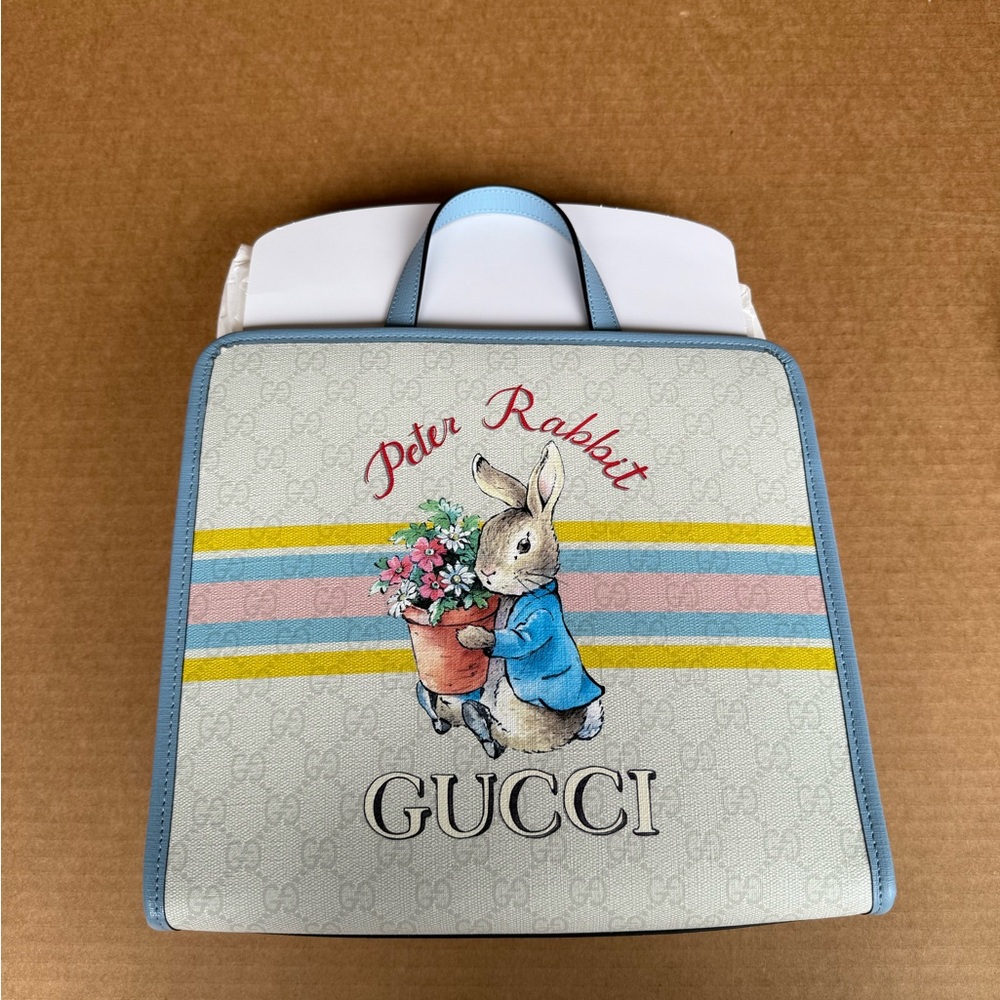 Gucci x Peter Rabbit Tote Bag White Pastel Brand New